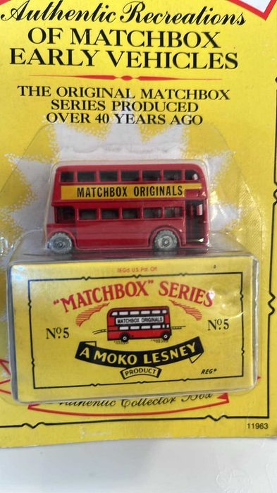 Matchbox Moko Lesney 5 A - London Bus Buy Matchbox - SELADO (Reediçao)