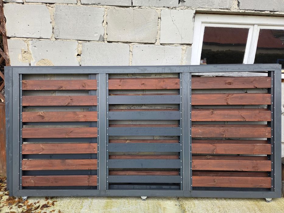 Brama aluminiowa + drewno 2 x okolo 3m