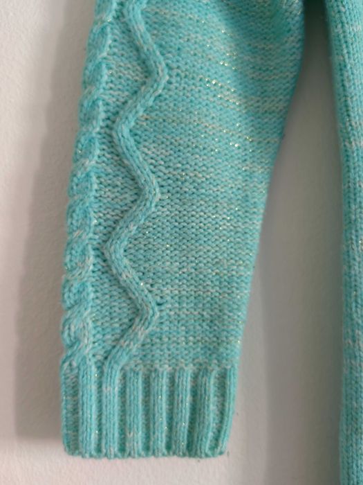 Vestido em malha, turquesa, manga comprida, 3/4 anos C&A