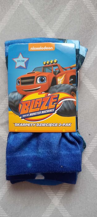 Skarpetki nowe Blaze i Megamaszyny 2 pak r.31/34