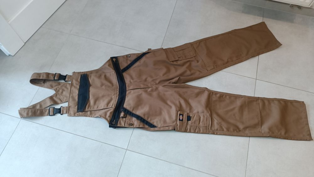 DICKIES Spodnie Robocze na szelkach Ogrodniczki carhartt roz 58 brąz