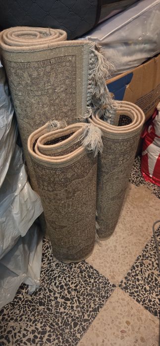 Conjunto de 3 Tapetes de Quarto / Passadeiras em 100% Pura Lã
