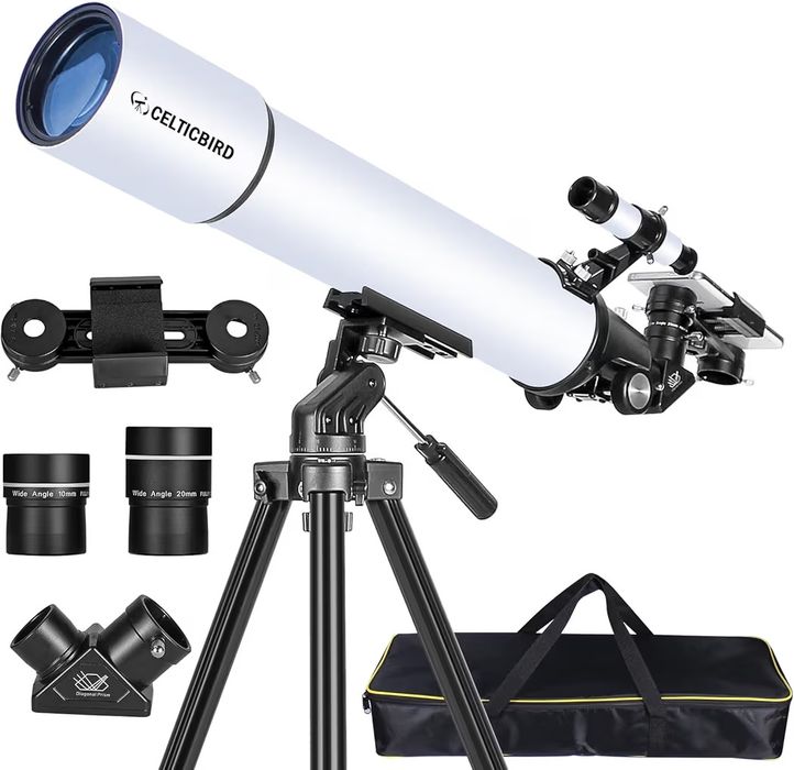 Telescópio Astronómico CELTICBIRD 80/800 mm – Excelente estado
