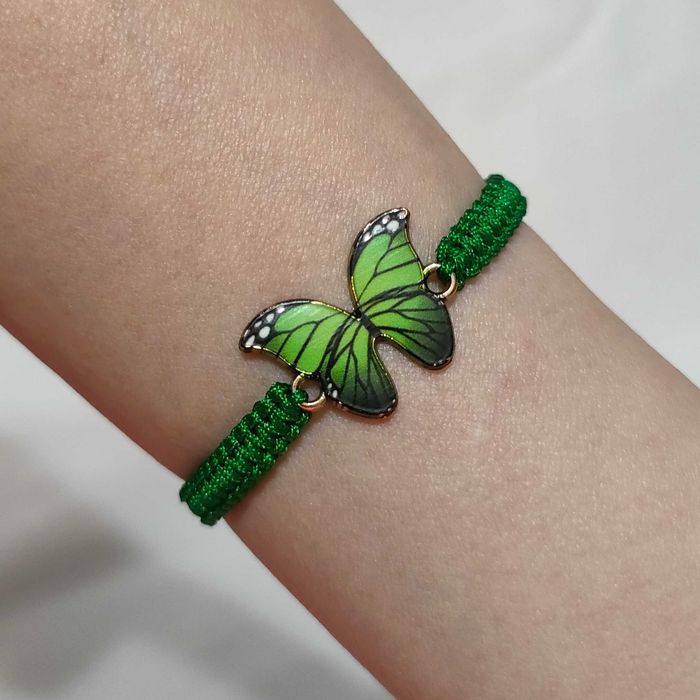 B274 Bransoletka Motyl makrama pleciona Handmade Rękodzieło