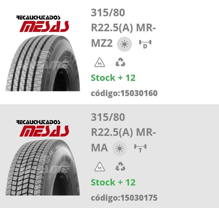Pneus de Camião Mesas 315-80R22,5 - Oferta da entrega na sua Morada
