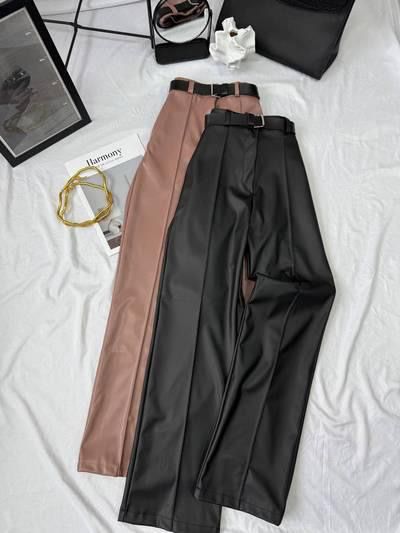 Штани шкіряні на флісі