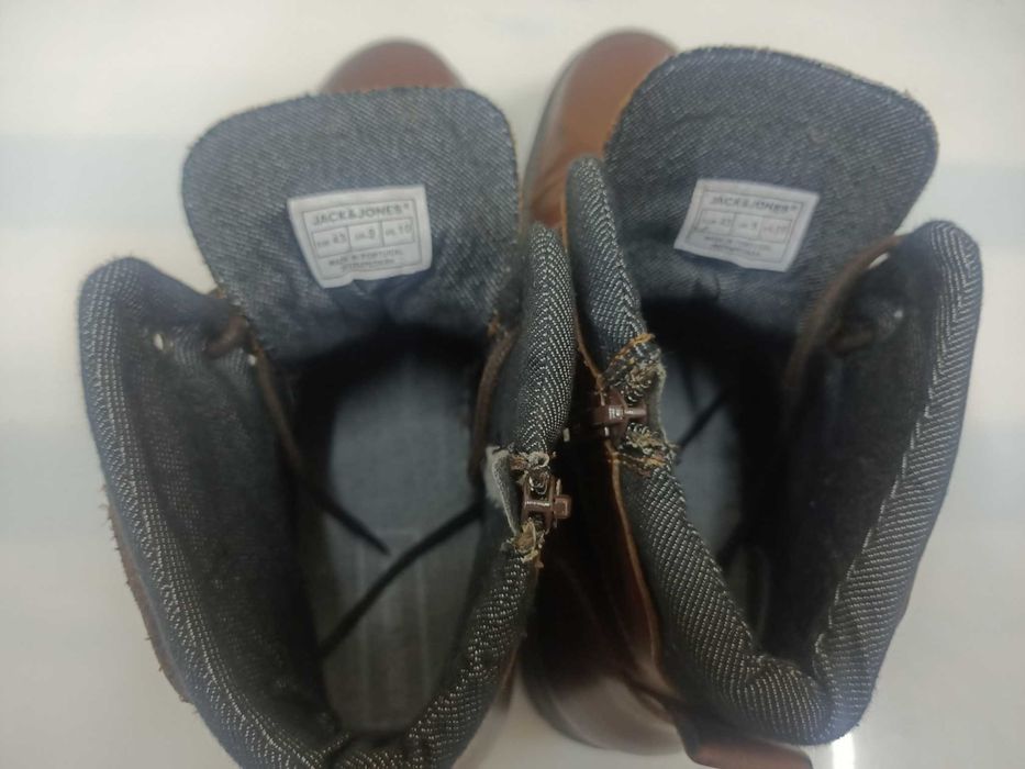 Jack & Jones Skórzane Męskie Brązowe Trzewiki Rozm.43