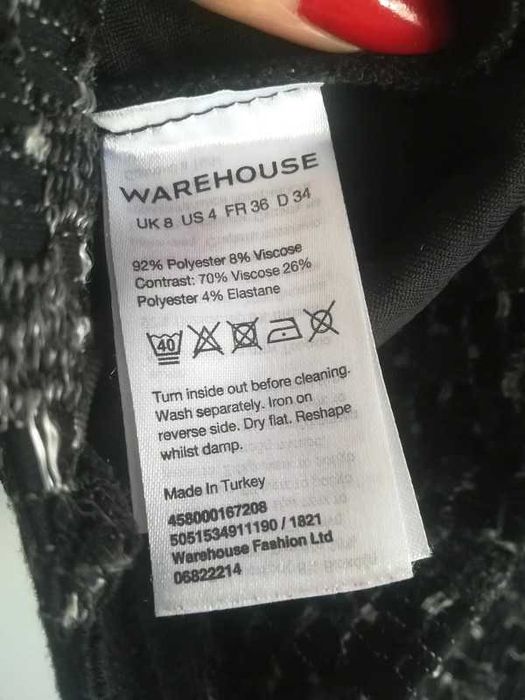 Kardigan katana kurteczka czarno Biała Warehouse 36