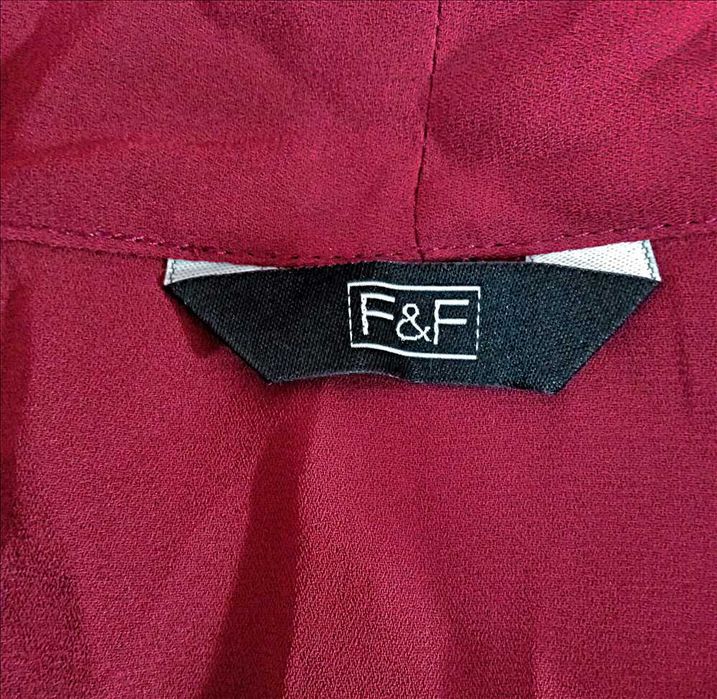 Бордовая элегантная блуза с бантом F&F Размер S - M