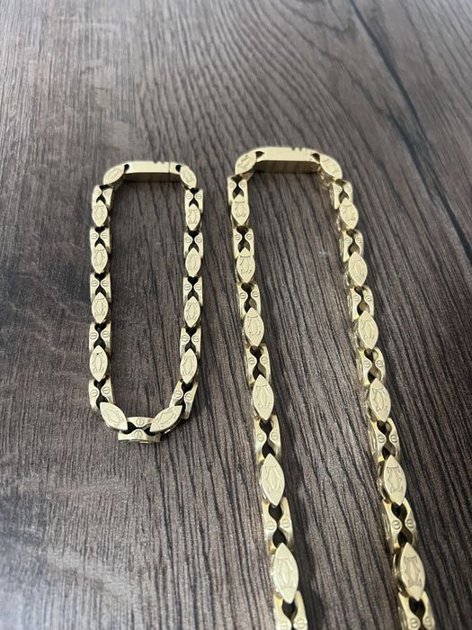 Złoty łańcuszek / łańcuch cartier i bransoletka cartier 585 90,7g 30,3