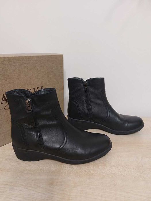 Botki czarne skórzane 36 Lasocki skóra naturalna kozaki