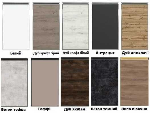 Кухня Альта (фасад в алюмінієвій рамці) посекційно під вашу кухню