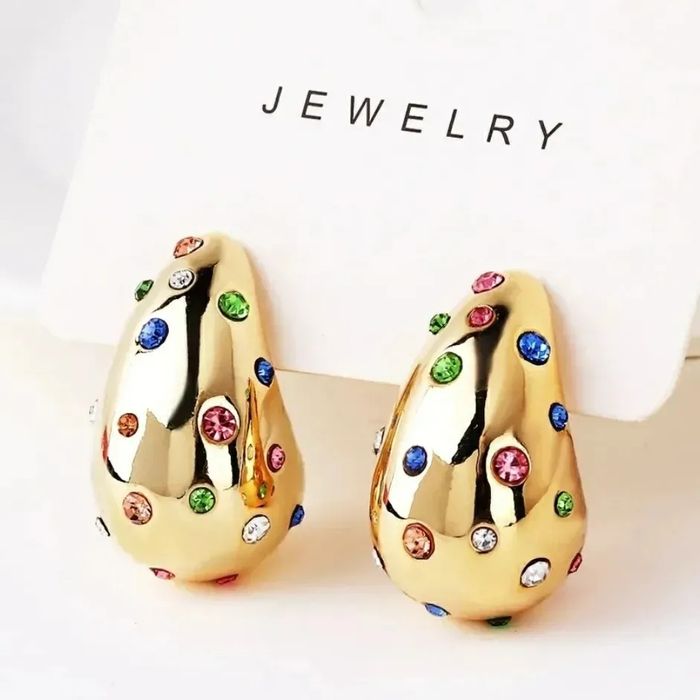 Pozłacane kolczyki ozdobne lekkie krople