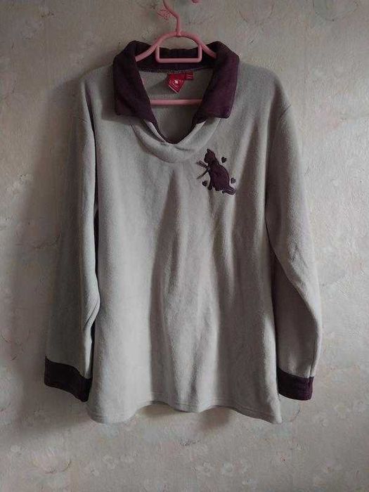 Реглан флісовий жіночий fransoise saget l-xl 48-50р. сірий, поліестер