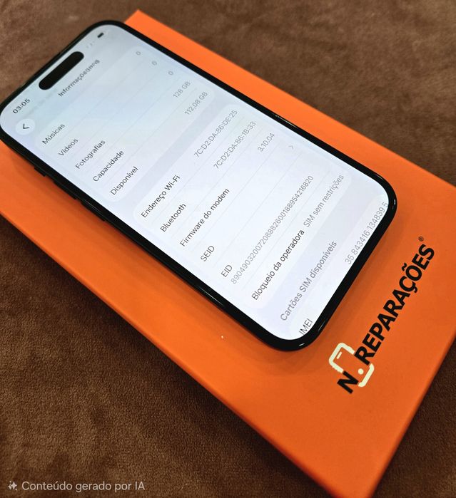 Iphone 15 preto 128GB [ Usado ]