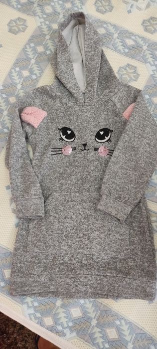 Vestido "gatinha " c capuz quentinho