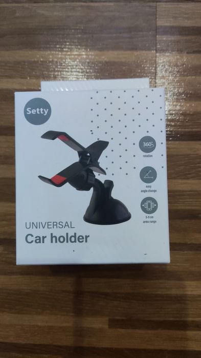 Uchwyt samochodowy do szyby na telefon Żabka Czarny