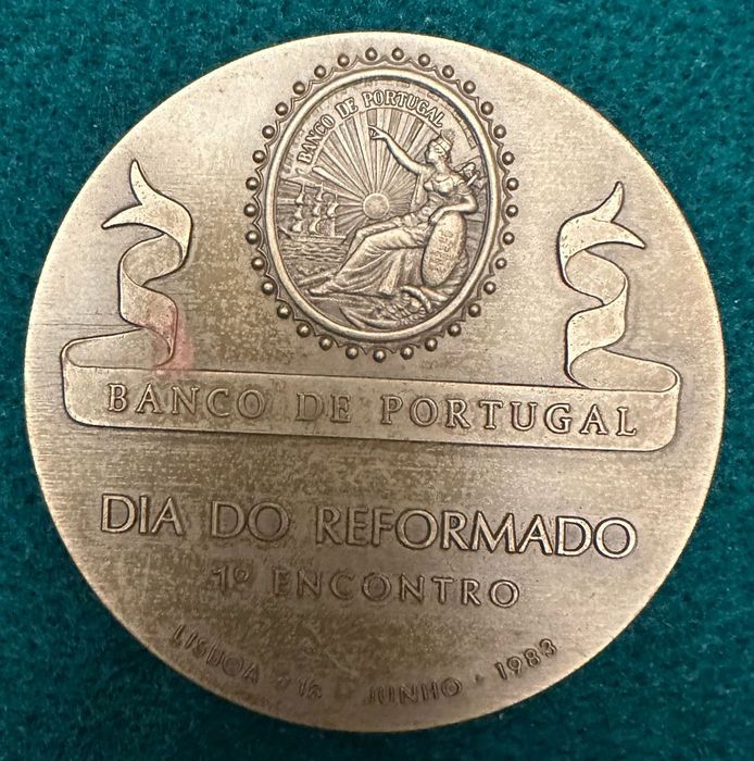 Medalha comemorativa em bronze banco de Portugal