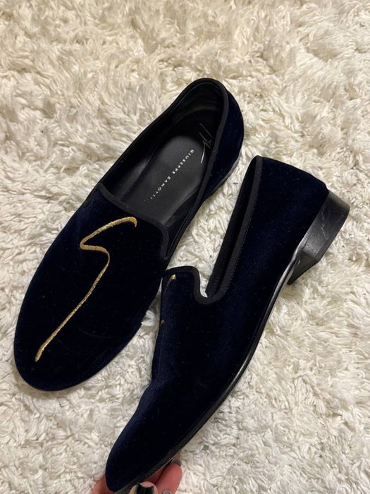 Мокасины из бархата zanotti оригинал