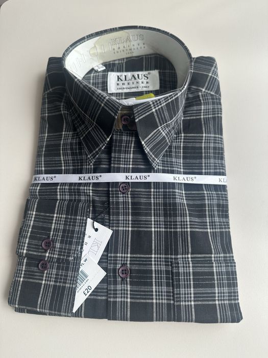 Nowa koszula męska KLAUS XL – czarna w kratkę