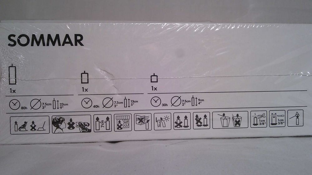 Świece 3 szt 80h, 40h i 30h Ikea