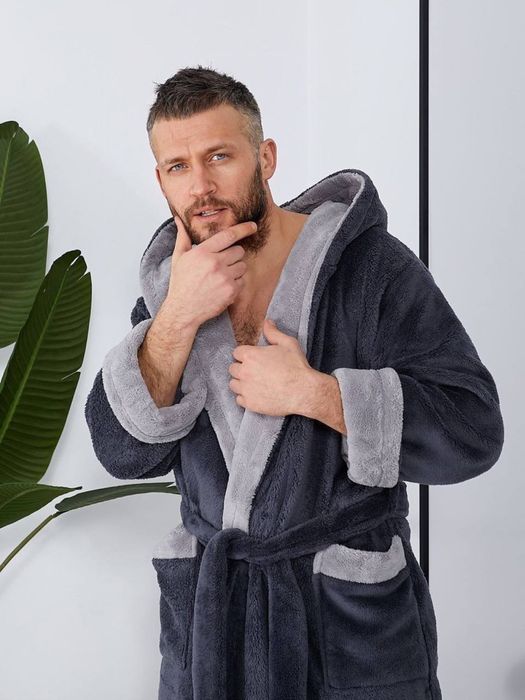 Халат чоловічий теплий , якісний з капюшоном. Махровий халат