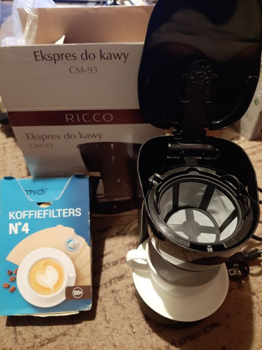 Nowy ekspres przelewowy+ 100filtrów+filiżanka ze spodkiem+kawa