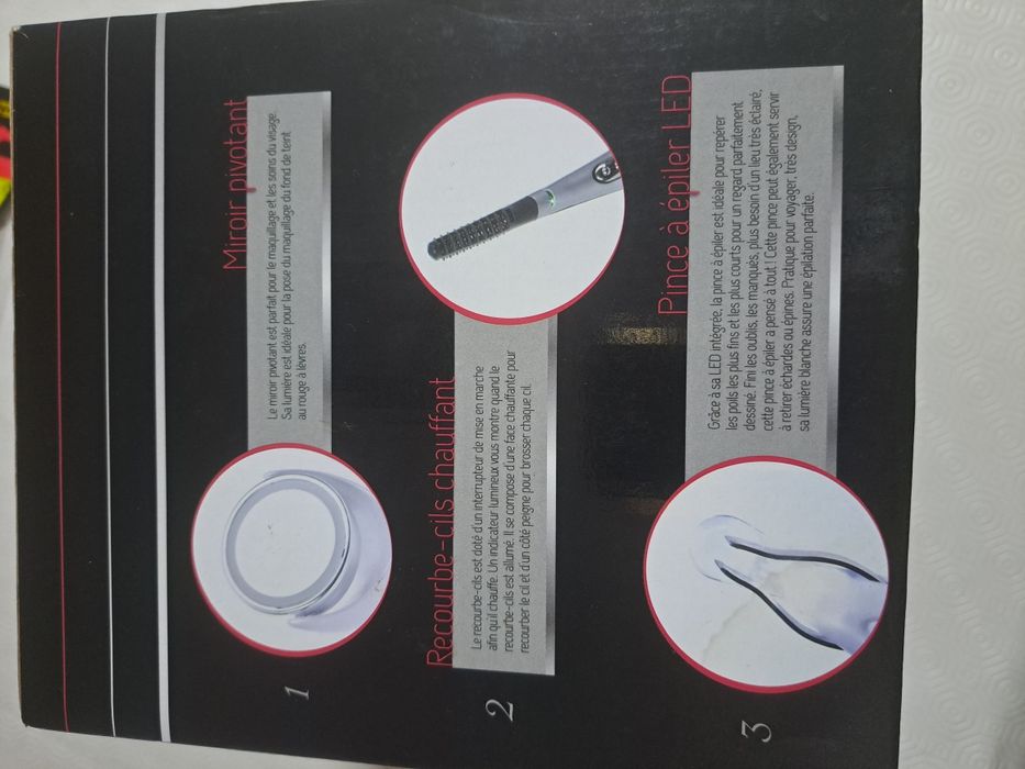 Conjunto espelho com aumento e acessórios