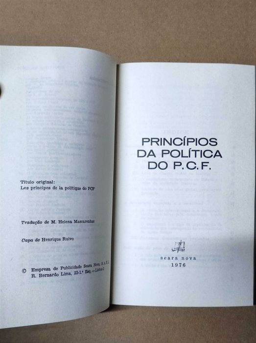 Livro Princípios da Política do P.C.F. (Partido Comunista Francês)