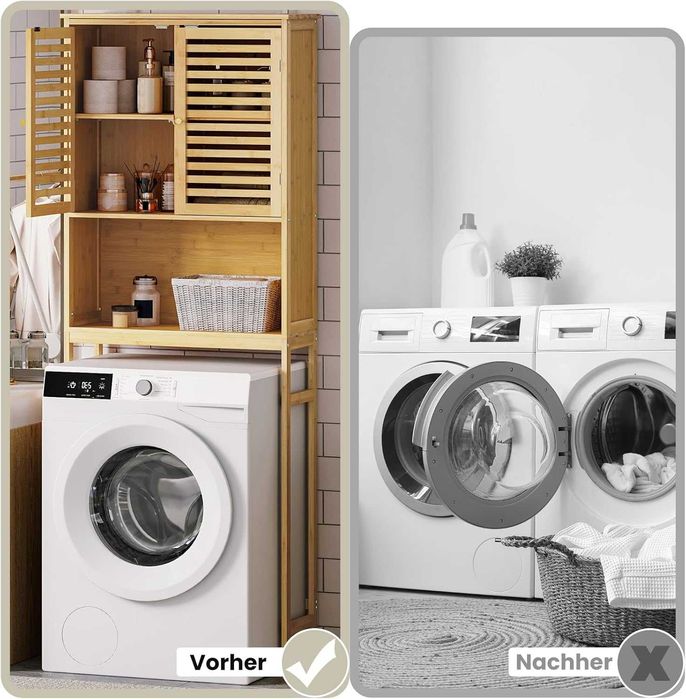 Nowa półka łazienkowa / szafka na pralkę/ regał / bambus / EUGAD !K13!