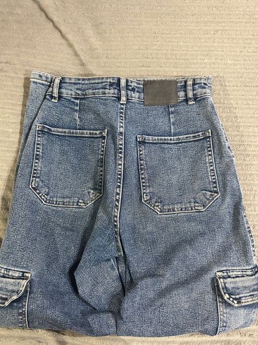 Джинсы карго синие