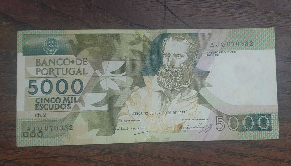 nota de 5000 escudos portuguesa