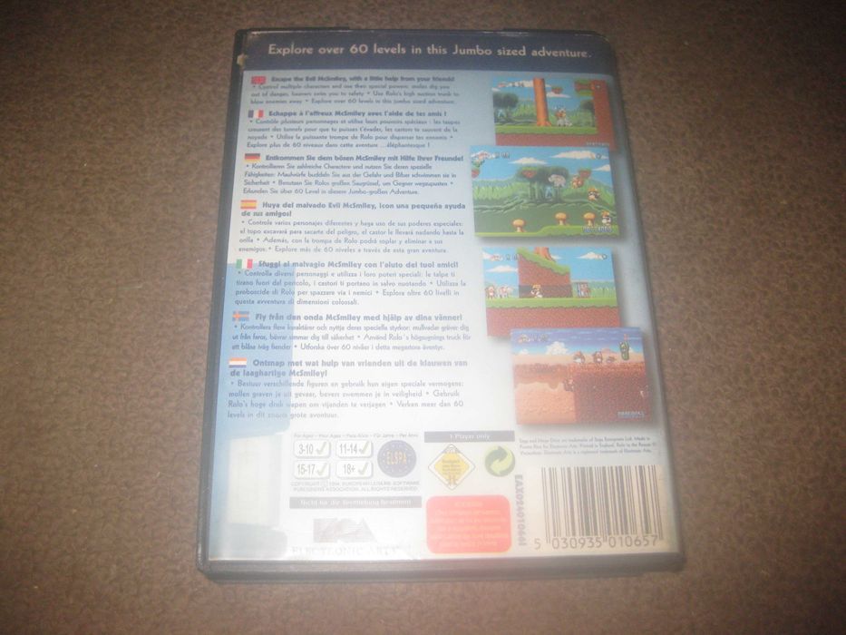 Jogo "Rolo To The Rescue" para Sega Mega Drive/Completo!