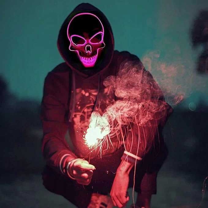 Maska Halloween Led kostium IMPREZA COSPLAY szkielet