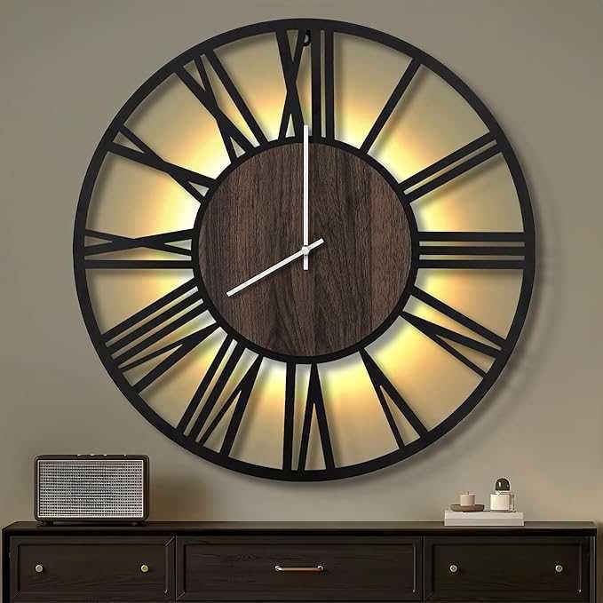 Duży zegar ścienny Maxstar 80 cm  led nowy