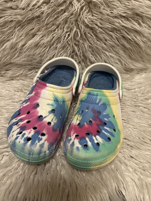 Crocs Classic Lined Tie-Dye Klapki ocieplane, M7 W9 / eur 39-40