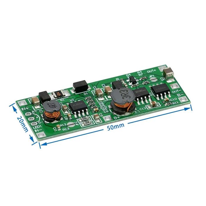 DC UPS плата 9V / 12V 1A | модуль резервного питания Li-Ion 3.7V