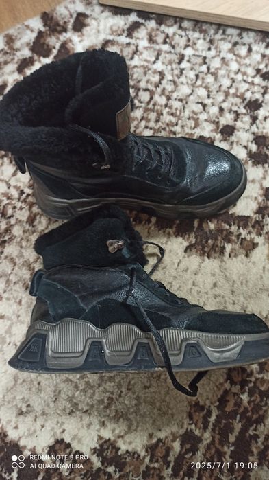 Зимние натуральные ботинки