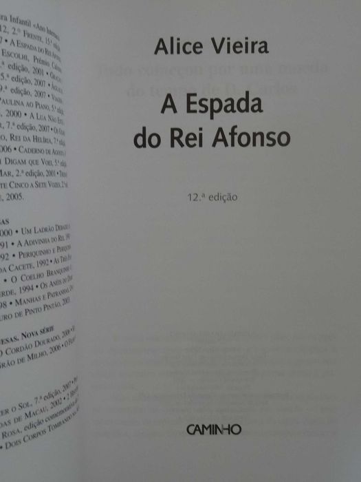 A Espada do Rei Afonso de Alice Vieira