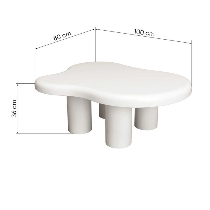ZZ2947 - Stolik kawowy Vercelli 100 cm, biały
