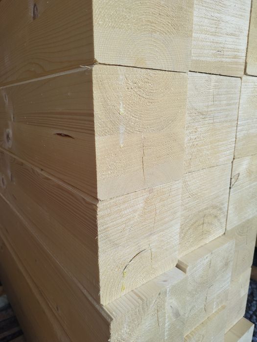 Słupy drewniane 14 cm x 500 cm Duo suche i klejone  gotowe do montażu
