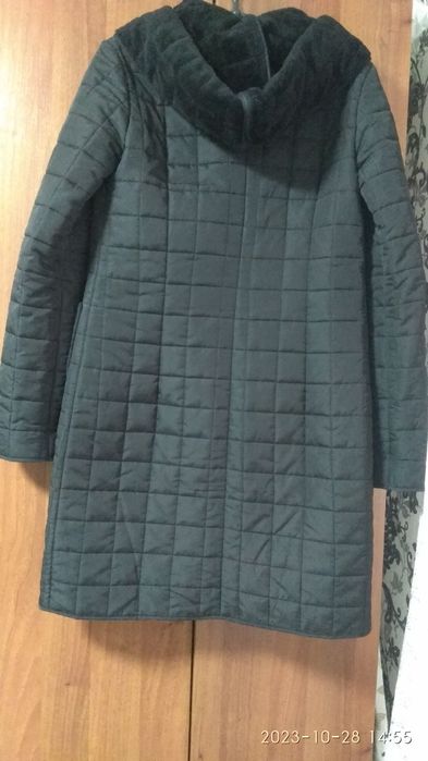 Пальто стьобане на хутрі