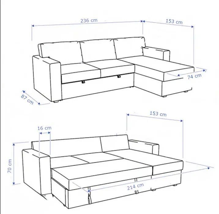 Sofá-Cama Modular IKEA Ragunda (Configuração 2 ou 3 Lugares)
