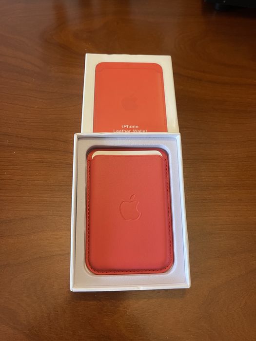 Carteira MagSafe pele – NOVA – Cor: Vermelho