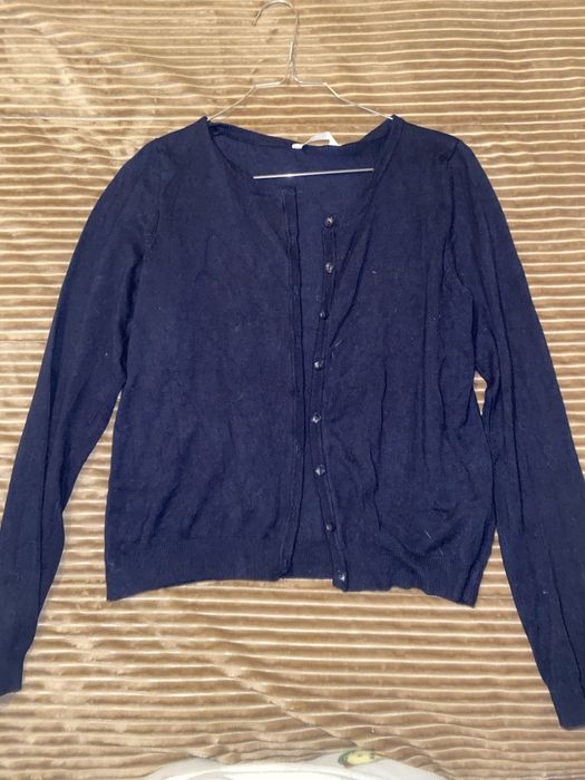 Casaco malha azul marinho