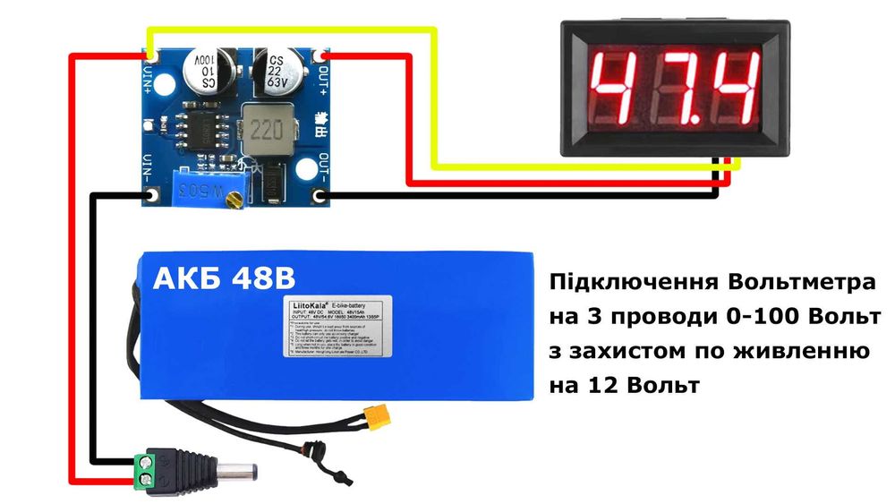 Індикатор заряду Амперметр  Вольтметр 0.07  0.28  0.36  0.44  0.56