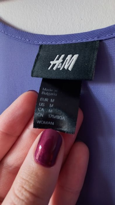 Sukienka z falbankami niebieska H&M rozmiar M