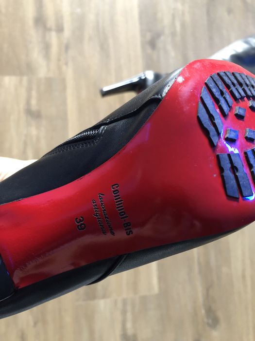 Buty Canhpol Bis skórzane kozaki obcas koturn