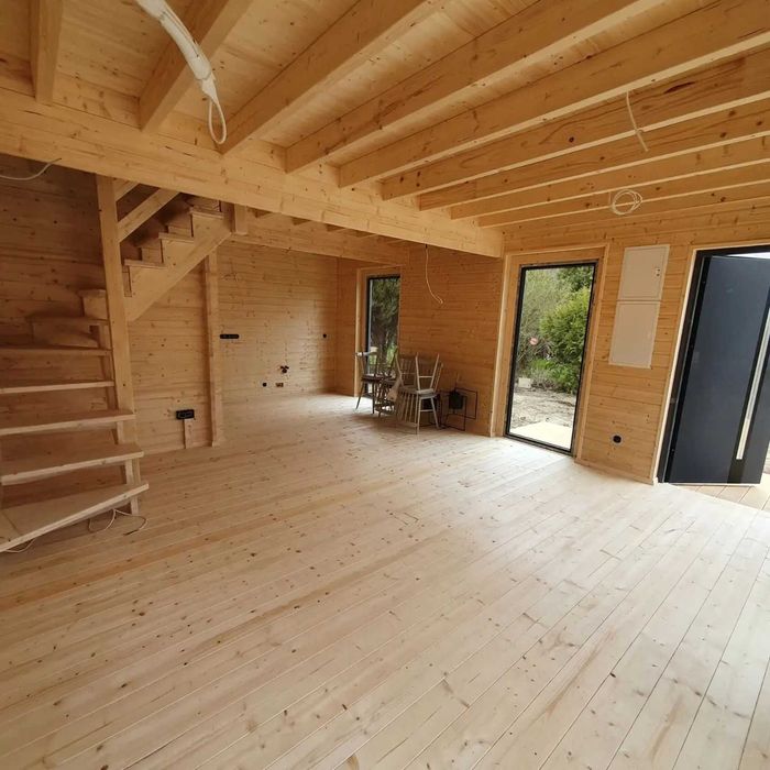 Drewniany domek letniskowy Horyzont 65 + 21 m2 - ROD, ośrodek wypoczyn