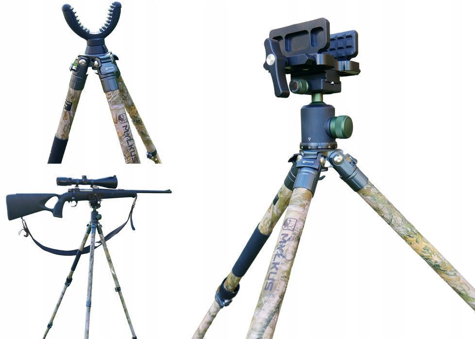 Pastorał myśliwski stabilny trójnóg strzelecki ze wspornikiem MYŁKUS